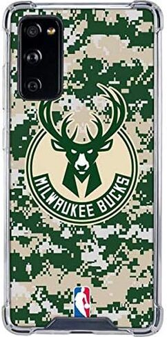 Skinit Clear Phone Case Compatible with Galaxy S20 FE - Officially Licensed NBA Milwaukee Bucks Camo Digi Design in Saudi Arabia