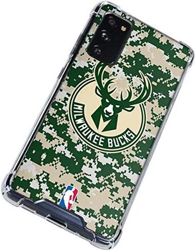 Skinit Clear Phone Case Compatible with Galaxy S20 FE - Officially Licensed NBA Milwaukee Bucks Camo Digi Design in Saudi Arabia