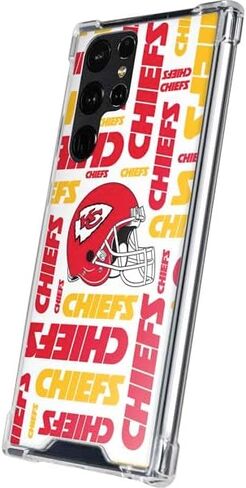 Skinit Clear Phone Case Compatible with Galaxy S24 Ultra - Officially Licensed NFL Kansas City Chiefs White Blast Design in Saudi Arabia