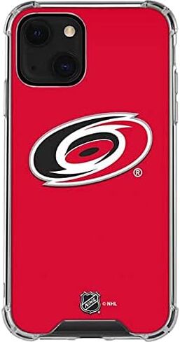 حافظة هاتف Skinit الشفافة متوافقة مع iPhone 13 - تصميم خلفية صلبة مرخص رسميًا من NHL Carolina Hurricanes in Saudi Arabia