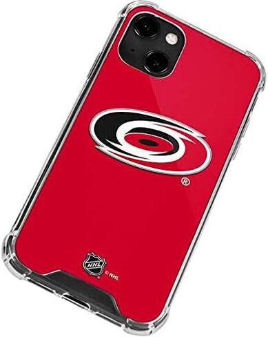 حافظة هاتف Skinit الشفافة متوافقة مع iPhone 13 - تصميم خلفية صلبة مرخص رسميًا من NHL Carolina Hurricanes in Saudi Arabia