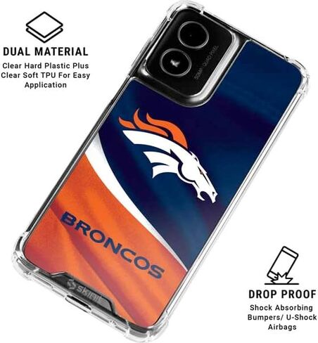 Skinit Clear Phone Case Compatible with Moto G Power 5G (2024) - Officially Licensed NFL Denver Broncos Design in Saudi Arabia