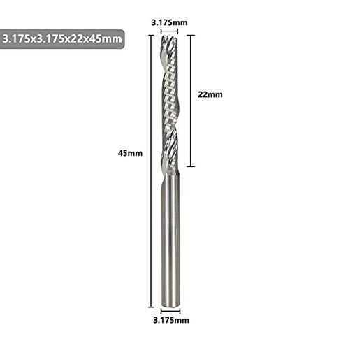1pcs Single Flute O End Mill 1mm-3.175mm Shank Aluminum Cutting Spiral Milling Cutter Carbide CNC Router Bit in Saudi Arabia