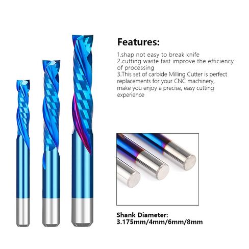UP & Down Cut Two Flutes Spiral Carbide Tool Cutters 3.175/4/6/8mm Shank Compression Milling Cutter CNC Router Bit for Wood End Mill Bits in Saudi Arabia