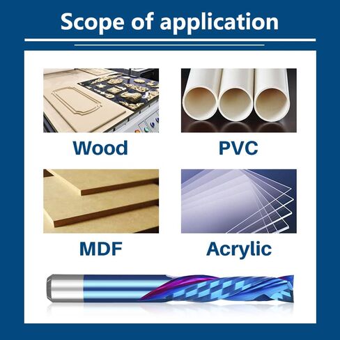 UP & Down Cut Two Flutes Spiral Carbide Tool Cutters 3.175/4/6/8mm Shank Compression Milling Cutter CNC Router Bit for Wood End Mill Bits in Saudi Arabia