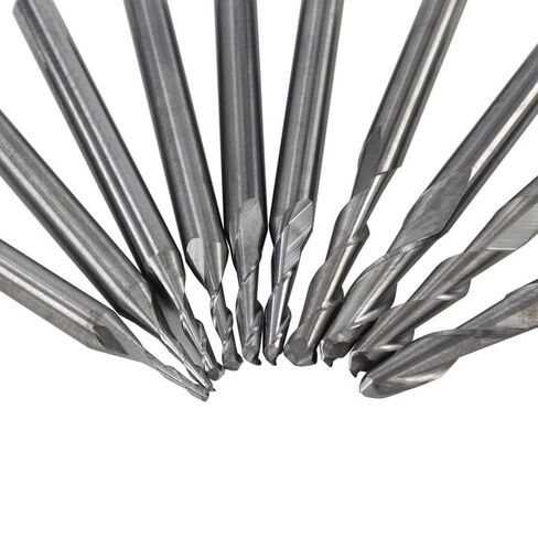 10pcs Ball Nose Carbide End Mill 1/8 Inch Shank Spiral CNC Router Bit Wood Engraving 2 Flutes Cutting Tool Edge Bits in Saudi Arabia