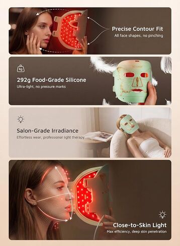 Red Light Therapy for Face, 4 Color Modes Red Light Therapy Mask, FDA-Cleared, 324 LEDs & Infrared for Anti-Wrinkle, Blue Light for Acne & Oil Control, Skin Tightening Home Skincare in Saudi Arabia