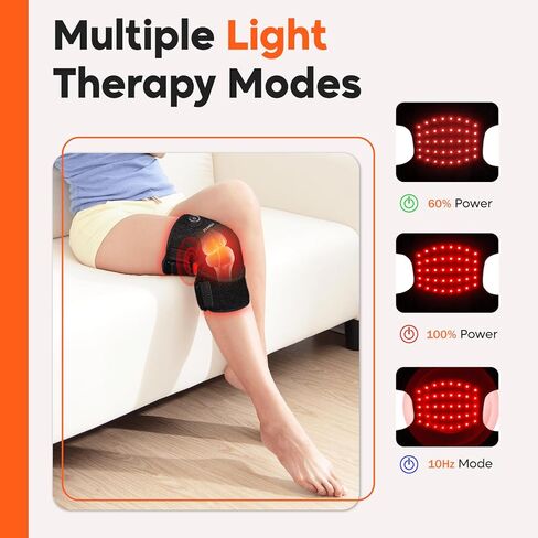 feangli Red Light Therapy for Knee Brace Heated Knee Wrap for Pain Relief, Cordless Infrared Light Therapy for Body/Joint/Shoulder, Heating Pad for Knee, Gifts for Women Men in Kuwait