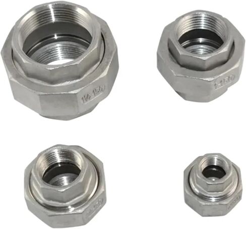 304 الفولاذ المقاوم للصدأ الاتحاد اقتران مشترك 1/4 "3/8" 1/2 "3/4" 1 "1-1/4" 1-1/2 "2" أنثى 1 قطعة (1") in Saudi Arabia
