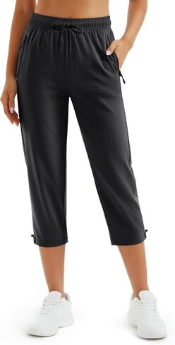 MAGCOMSEN Women's Hiking Capris Pants UPF 50+ Lightweight Quick Dry Workout Travel Summer Casual Pants Zipper Pockets in Saudi Arabia