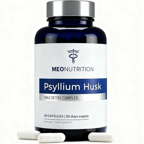 Psyllium Husk Capsules 1520mg - Max Detox Complex with Probiotics, Herbs & Fiber for Digestive Regularity & Gut Health Support* - Made in USA, Vegan - 60 Veggie Capsules in Saudi Arabia