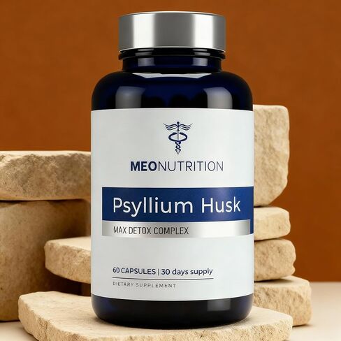 Psyllium Husk Capsules 1520mg - Max Detox Complex with Probiotics, Herbs & Fiber for Digestive Regularity & Gut Health Support* - Made in USA, Vegan - 60 Veggie Capsules in Saudi Arabia