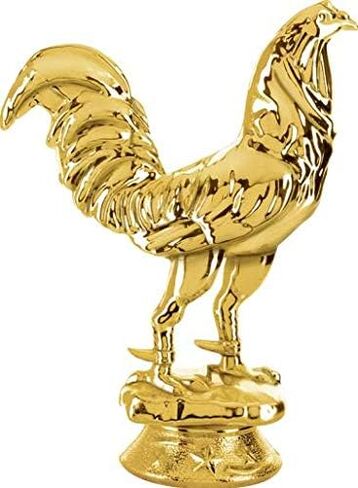 Crown Awards Fighting Rooster Trophies - 13.75" Chicken Trophy with Gold Swirl Cup, Engraving Included Prime in Kuwait
