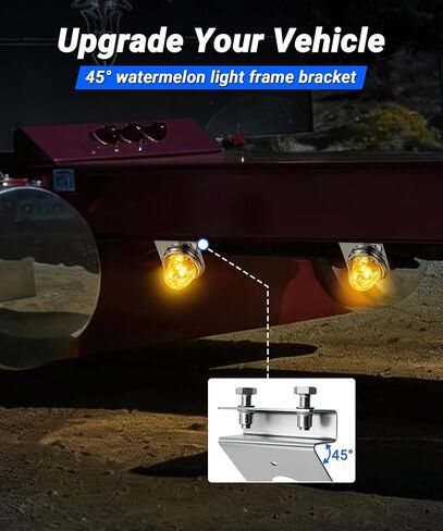 2 حزمة من دعامات ضوء البطيخ 45 درجة، مثبتة على الفولاذ المقاوم للصدأ لأضواء البطيخ مقاس 4 بوصات، لا توجد دعامات إطار حفر لشبه الشاحنات والشاحنات الصغيرة والمقطورات، وتتضمن الأجهزة in Kuwait