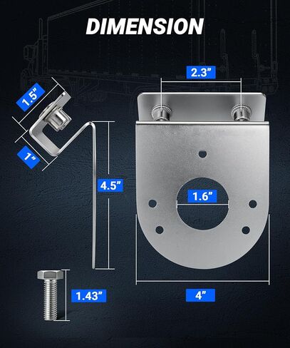 2 حزمة من دعامات ضوء البطيخ 45 درجة، مثبتة على الفولاذ المقاوم للصدأ لأضواء البطيخ مقاس 4 بوصات، لا توجد دعامات إطار حفر لشبه الشاحنات والشاحنات الصغيرة والمقطورات، وتتضمن الأجهزة in Kuwait