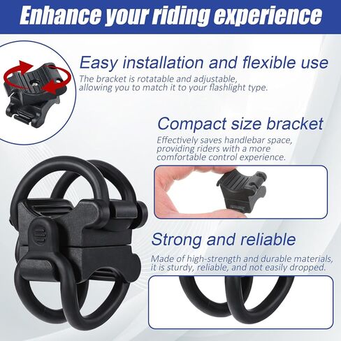 2 Pack Universal Bike Flashlight Mount Bikes Flashlight Holder Mountain Bike Accessories Bicycle Light Mount in Saudi Arabia