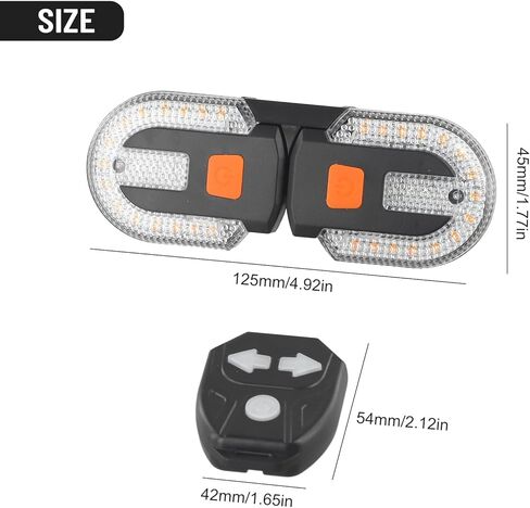 Bike Tail Light with Remote Control and Turn Signals, USB Rechargeable Bright LED Yellow and Red Lamps, 5 Lighting Modes, IPX6 Waterproof for Mountain and Road Bikes, Bike Turn Signal Light in Saudi Arabia