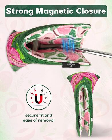 Big Teeth Golf Putter Cover Blade, Df3 Putter Cover for L.A.B. Df3 Golf Putter Headcover “Georgia On My Mind" Masters Theme Df3 Putter Headcover Magnetic Closure Green Peaches, Azaleas in Saudi Arabia