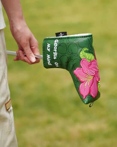 Big Teeth Golf Putter Cover Blade, Df3 Putter Cover for L.A.B. Df3 Golf Putter Headcover “Georgia On My Mind" Masters Theme Df3 Putter Headcover Magnetic Closure Green Peaches, Azaleas in Saudi Arabia