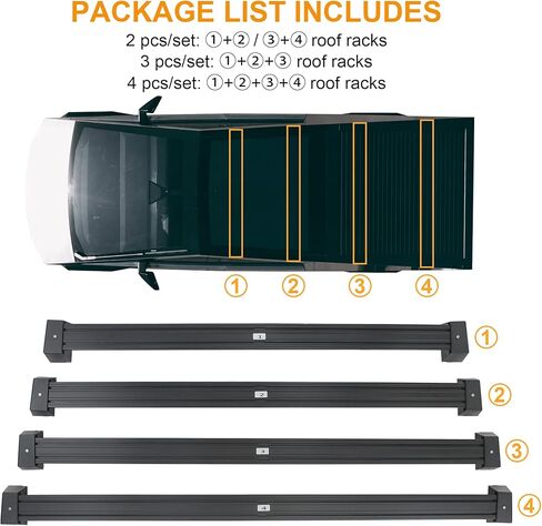 Super Heavy-Duty Roof Rack Crossbars Upgration for Tesla Cybertruck Specific fit Factory Mouting Points Aluminum Body Loading Weight at 550lbs MAX (Sold as 4pcs) (3pcs) in Saudi Arabia