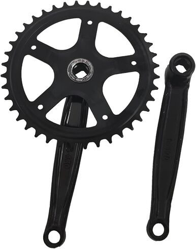 170mm Crankarm Single Speed Crankset for Mountain Road Bike Fixed Gear Bicycle Folding Bicycle(Square Taper, Black, Sprocket) (40T Single Speed Crankset-Black) in Saudi Arabia