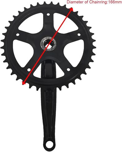 170mm Crankarm Single Speed Crankset for Mountain Road Bike Fixed Gear Bicycle Folding Bicycle(Square Taper, Black, Sprocket) (40T Single Speed Crankset-Black) in Saudi Arabia