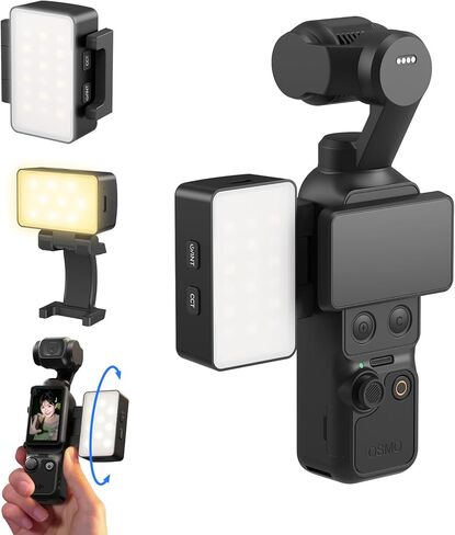 مصباح فيديو SmallRig RGBWW LED لـ DJI Osmo Pocket 3، مصباح فيديو مع بطارية 650 مللي أمبير في الساعة، وضع CCT وRGB 2700K-6500K، تعديلات 360 درجة، لتسجيل مدونة فيديو سيلفي، مصور مبدعي المحتوى - 5745 in Saudi Arabia
