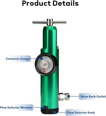 قياس 0-25LPM O2 منظم الأكسجين الصغير يناسب مقياس CGA-870، بدون موصل دوار لأنابيب الأكسجين in Kuwait