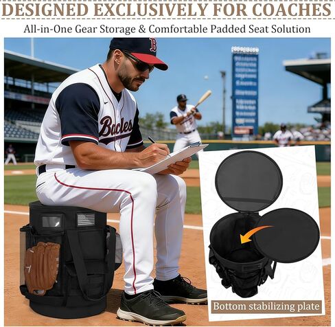 حقيبة دلو البيسبول ، غطاء دلو الكرة اللينة على الطراز التكتيكي لـ 6 جالون دلو ، منظم إكسسوارات التدريب مع عدة جيوب للمضرب ، القفازات ، لوحة النتائج in Kuwait