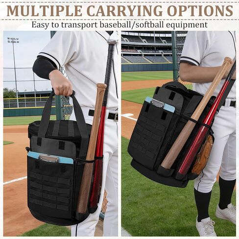 حقيبة دلو البيسبول ، غطاء دلو الكرة اللينة على الطراز التكتيكي لـ 6 جالون دلو ، منظم إكسسوارات التدريب مع عدة جيوب للمضرب ، القفازات ، لوحة النتائج in Kuwait