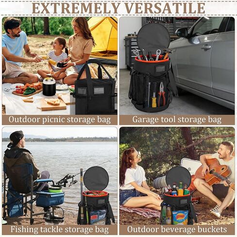 حقيبة دلو البيسبول ، غطاء دلو الكرة اللينة على الطراز التكتيكي لـ 6 جالون دلو ، منظم إكسسوارات التدريب مع عدة جيوب للمضرب ، القفازات ، لوحة النتائج in Kuwait