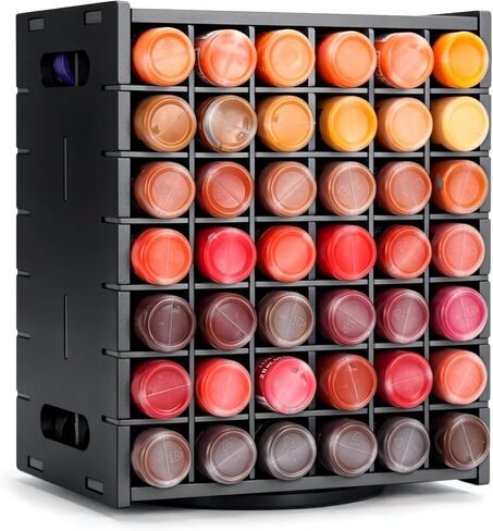 84 Grids Rotating Acrylic Paint Holder Organizer Rack, Craft 2oz Paint Bottle Storage, 360° Rotating Acrylic Paints Holder for 2 oz Paints in Saudi Arabia