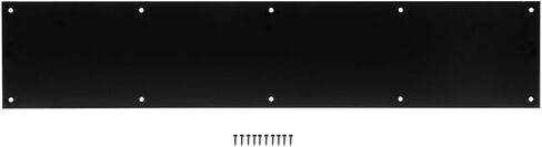 National Hardware N270-352 Door Kickplate - 8" x 34" Aluminum Matte Black Finish with Easy Surface Mounting Hardware Included in Saudi Arabia
