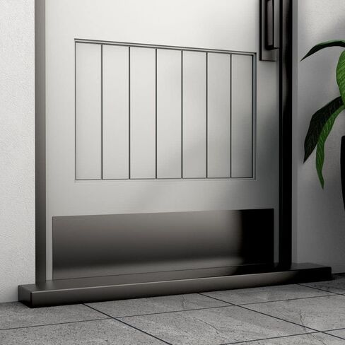 National Hardware N270-352 Door Kickplate - 8" x 34" Aluminum Matte Black Finish with Easy Surface Mounting Hardware Included in Saudi Arabia