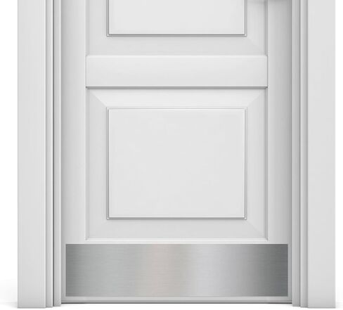 Deck The Door Satin Nickel Door Plate Bundle – Includes 8"x34" Kick Plate & 3"x12" Push Plate – Anodized Aluminum with Easy 3M Self-Adhesive Install in Saudi Arabia