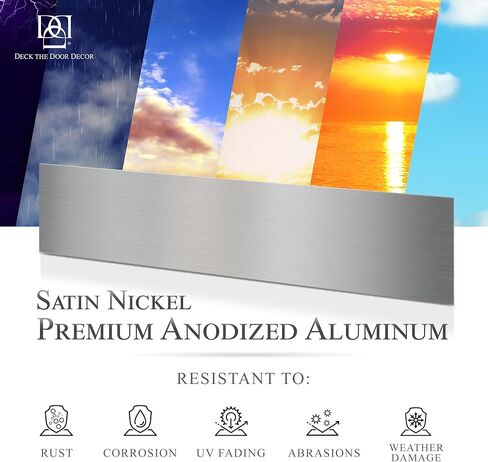 Deck The Door Satin Nickel Door Plate Bundle – Includes 8"x34" Kick Plate & 3"x12" Push Plate – Anodized Aluminum with Easy 3M Self-Adhesive Install in Saudi Arabia