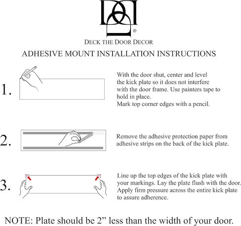 Deck The Door Satin Nickel Door Plate Bundle – Includes 8"x34" Kick Plate & 3"x12" Push Plate – Anodized Aluminum with Easy 3M Self-Adhesive Install in Saudi Arabia