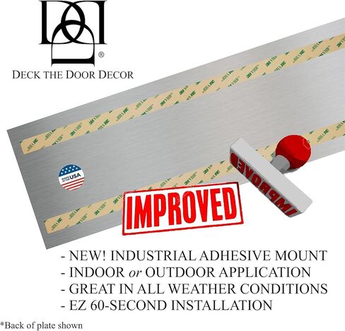 Deck The Door Satin Nickel Door Plate Bundle – Includes 8"x34" Kick Plate & 3"x12" Push Plate – Anodized Aluminum with Easy 3M Self-Adhesive Install in Saudi Arabia