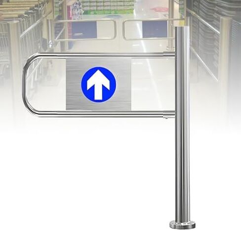 بوابة معدنية متأرجحة لأمن مدخل السوبر ماركت، حاجز أمان يفتح 90 درجة مع جهاز إغلاق لمحلات السوبر ماركت والمكتبات - بوابة معدنية متينة مقاس 60 × 100 سم in Kuwait