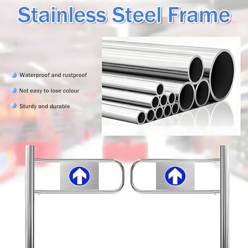 Metal Swing Gate for Supermarket Entrance Security, 90° Opening Safety Barrier with Closure Device for Supermarkets, Libraries - Durable 60x100cm Metal Gate in Saudi Arabia