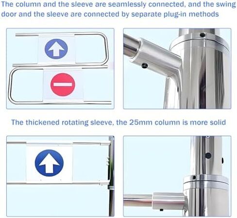 Metal Swing Gate for Supermarket Entrance Security, 90° Opening Safety Barrier with Closure Device for Supermarkets, Libraries - Durable 60x100cm Metal Gate in Saudi Arabia