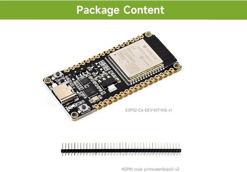 ESP32-C6 RISC-V Microcontroller Dev Board, Integrated WiFi 6, IEEE 802.15.4 (Zigbee 3.0&Thread) and BLE 5, Adopt ESP32-C6-WROOM-1-NX Series Module, Support USB/UART Development, 16M Flash in Saudi Arabia