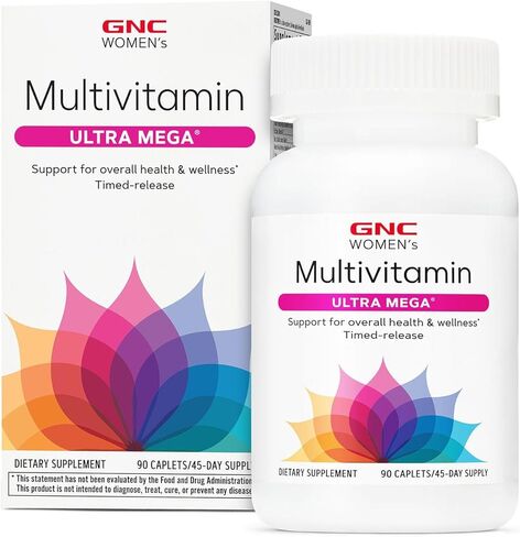 GNC Women's Ultra Mega Multivitamin | Supports Overall Health and Wellness in Women | Clinically Proven to Make You Feel Better | Timed-Release | 90 Count in Saudi Arabia