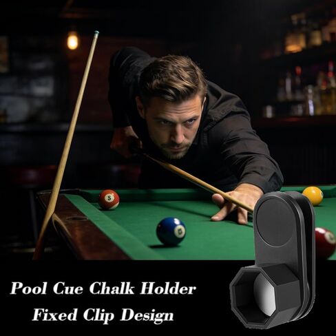 Octagon Pool Chalk Holder, Portable Billiard Cue Chalk Holder, Pool Cue Chalk Holder with Magnetic Belt Clip,Pool Cue Chalk Case Container Box for Billiard Cue Tip Tool Snooker Pool Table Accessory in Kuwait