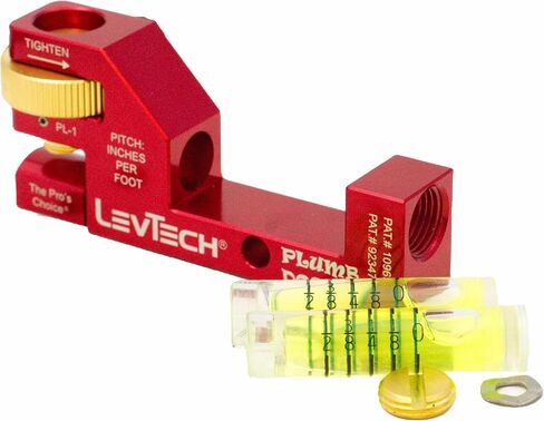 مستوى مضغوط متدرج للسباكين من ليف تيك، مع حزام أنابيب مرن وعجلة إبهام PL1 قابلة للاستبدال، مفك مشقوق متوافق مع القارورة in Kuwait