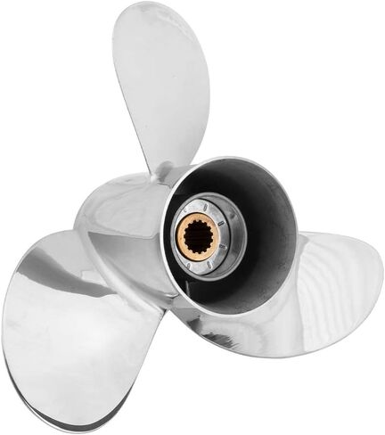 FYMP OEM 13 1/4 x 17 Upgrade Stainless Steel Outboard Boat Propeller for Yamaha Engines 60 70 75 80 85 90 100 115 HP, Reference Part No.688-45930-02-00,15 Spline Tooth,3 Blades,RH in Kuwait