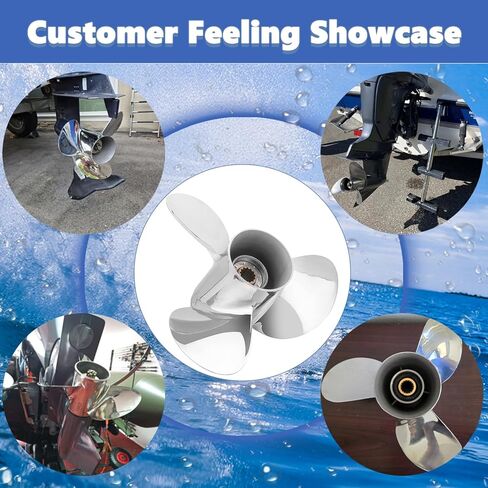 FYMP OEM 13 1/4 x 17 Upgrade Stainless Steel Outboard Boat Propeller for Yamaha Engines 60 70 75 80 85 90 100 115 HP, Reference Part No.688-45930-02-00,15 Spline Tooth,3 Blades,RH in Kuwait