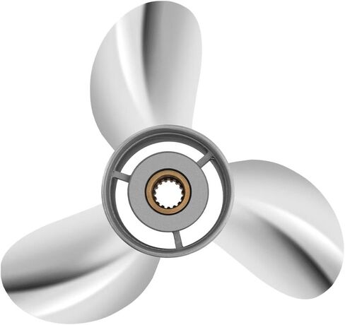 FYMP OEM 13 1/4 x 17 Upgrade Stainless Steel Outboard Boat Propeller for Yamaha Engines 60 70 75 80 85 90 100 115 HP, Reference Part No.688-45930-02-00,15 Spline Tooth,3 Blades,RH in Kuwait