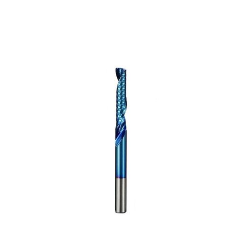 1pcs Single Flute O Flute Spiral End Mill 3.175mm Shank Single Flute End Mill Nano Blue Coated CNC Router Bit Spiral Milling Bit for Aluminum Acrylic PVC MDF Plastic in Saudi Arabia