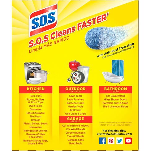 S.O.S-10002 , Steel Wool Soap Pads, 10 Ct in Kuwait